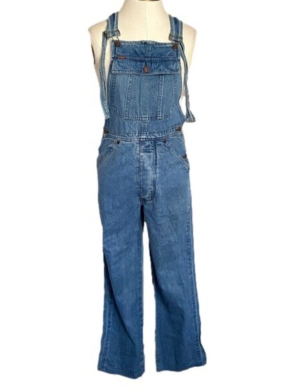 Vintage Guess Straight Leg Denim Bib Overalls - XS/S - Picture 2 of 13